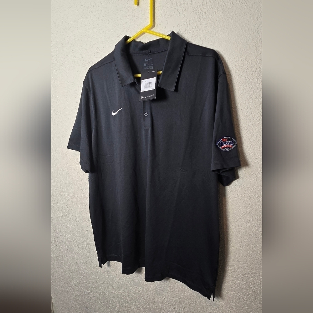 New Nike Polo Black Shirt Men XXL   3 Button Texas Bowl - Picture 5 of 14